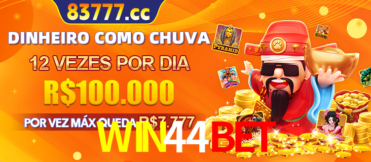 Banner do programa de recompensas Recomende para amigos do WIN44BET, detalhando os bônus por convidar amigos, com prêmios que chegam a R$288.888.