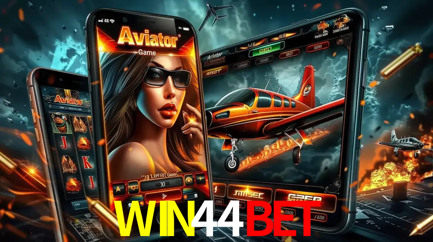 O popular jogo de apostas Aviator exibido em vários celulares e tablets, mostrando a interface emocionante e a ação de voo disponíveis para jogar agora no WIN44BET.